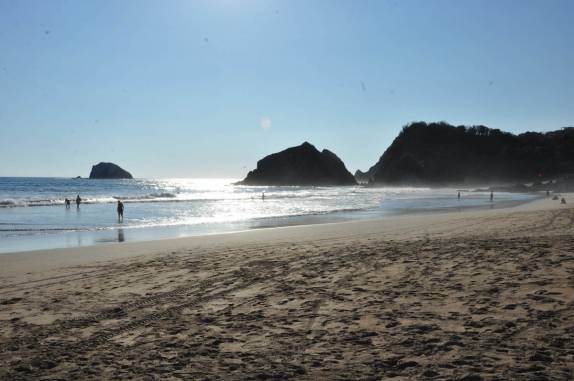 Fim de tarde na praia de Zipolite, no litoral Pacífico do México